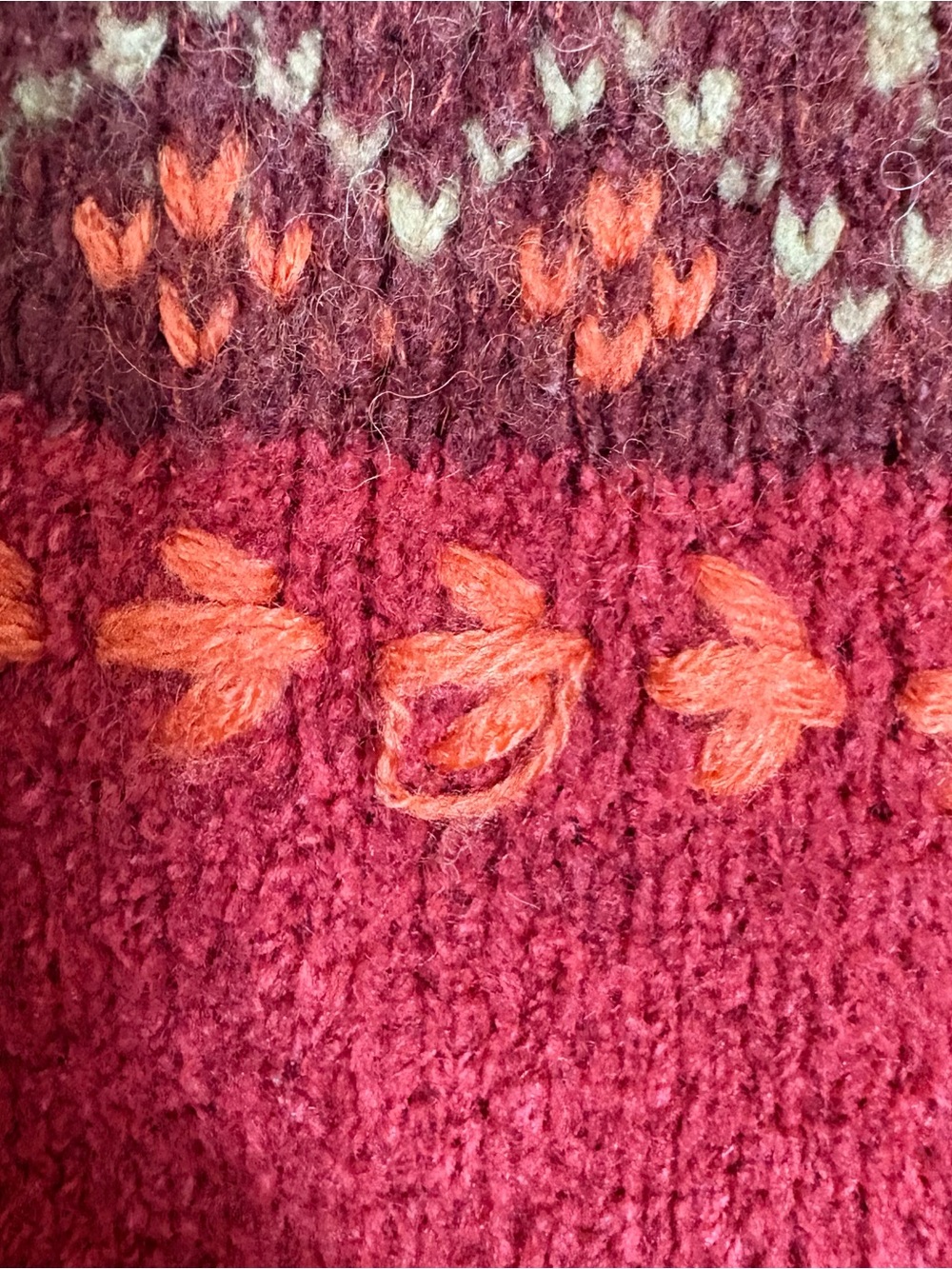 Columbia Women Fair Isle Quarter Zip Sweater Large Cozy Cottage Fall earthy wool - Picture 14 of 16